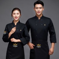Chef Jacket Wholesale Head Chef Uniform Restaurant Hotel Kitchen Cooking Clothes Catering Foodservice Chef Shirt Apron HatBakery