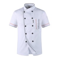 Short Sleeve Restaurant Chef Kitchen Work Uniforms Double Breasted Sushi Bakery Cafe Waiter Catering Food Service Jackets Aprons