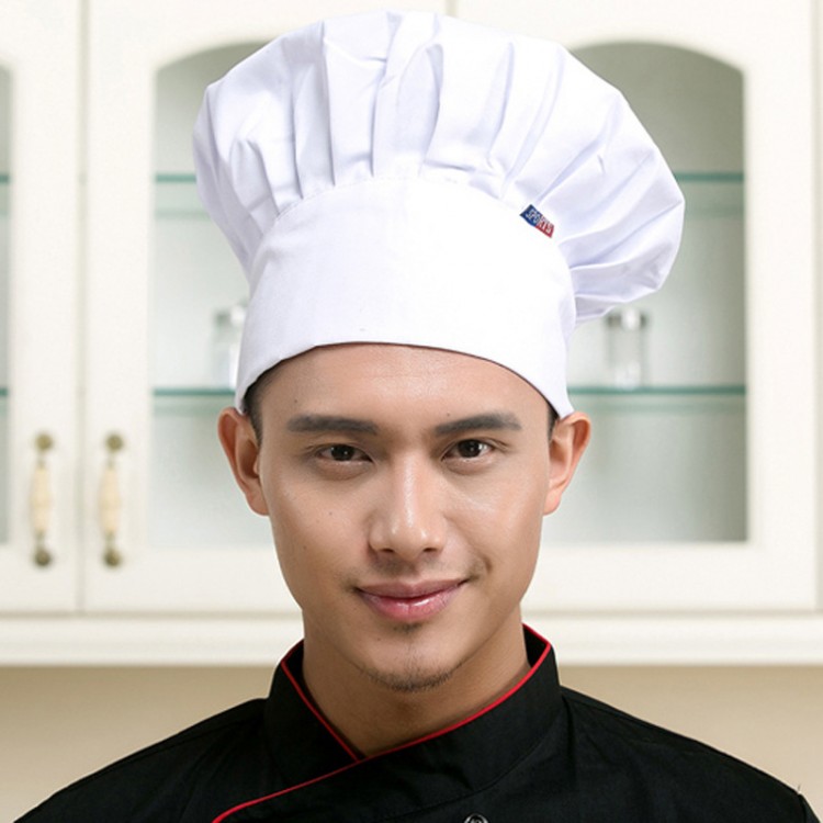 1PC Chef Hat Adjustable Baker Kitchen Cook Restaurants Catering Elastic Cap Men Women Black Red White Striped Plain Cooker Hat