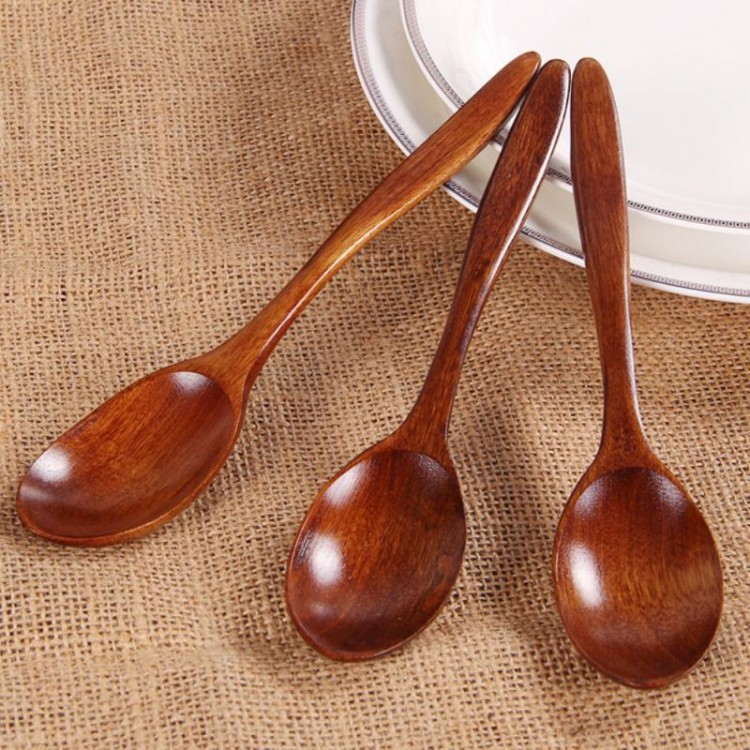 18cm Wooden Spoon Cooking Spoon Bamboo Wave Pattern Kitchen Cooking Utensil Tool Soup Teaspoon Catering For Kitchen Wooden Spoon