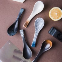 New Creative Japanese Ceramic Spoon Retro Style Kitchen Cooking Utensil Tool Soup Teaspoon Catering For Kicthen Tableware