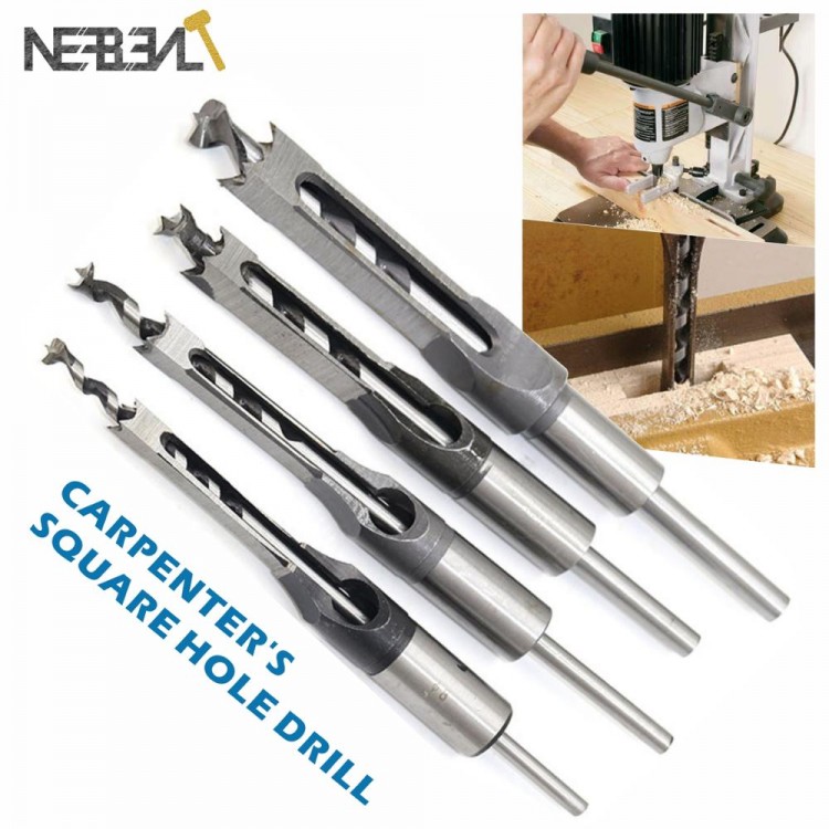 6-25mm Twist Square Hole Drill Bits Saw Auger Mortise Chisel Wood Drill Bit Woodworking Tools Kit For DIY Wood Carving Furniture
