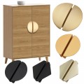 Gold semicircular handle Dresser cabinet shoe cabinet wardrobe door handle black round triangle furniture handle