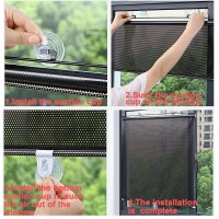 Blackout Curtains Awning Roller Blinds Window Curtain For Living Room Bedroom Car Kitchen Office Suction Cup Sun Protection
