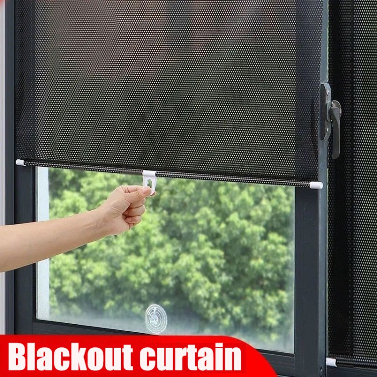 Sunshade Roller blinds Suction Cup Blackout curtains For living room Car Bedroom Kitchen Office Free-Perforated Window Curtain