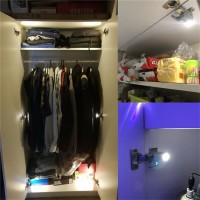 10pcs Led Motion Sensor Cabinet Light 0.3W Cupboard Closet Wardrobe Door Inner Hinge Night Lamp for Kitchen Bedroom with Battery