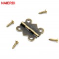 30pcs NAIERDI 20mm x17mm Bronze Gold Silver Mini Butterfly Door Hinges Cabinet Drawer Jewellery Box Hinge For Furniture Hardware