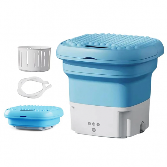Washing Machine Small Household Folding Portable Automatic Ultrasonic Forward and Reverse Pulsator Elution Dual Purpose Imitatio