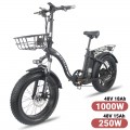 Electric Bike 20 Inch Foldable 4.0 Fat Tire Ebike 48V1000W Electric Bicycle 250W Mountain Power Assisted Electric Men&#39;s Bike