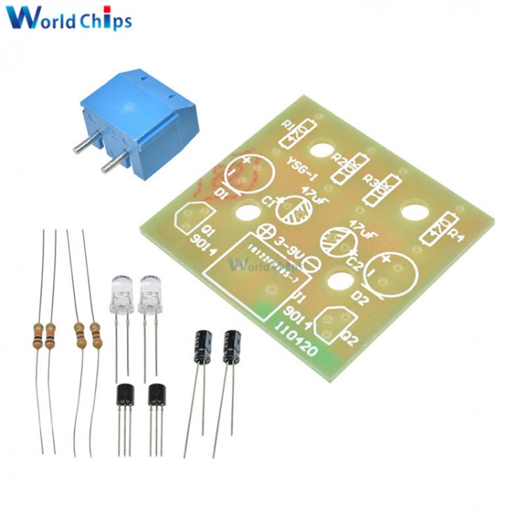 DIY Kit 5MM LED Simple Flash Light Circuit Simple flashing Leds Circuit Board Kits Electronic Production Suite Parts