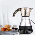 3 to 6 Cup Espresso Maker Electric Italian Coffee Top Moka Pot Percolators Tool Filter Cartridge EU Plug Aluminium 220V