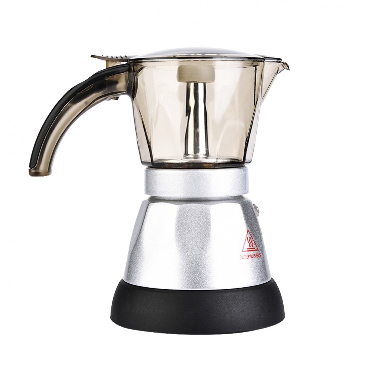 150ml/300ml 3-6 Cups 480W Electric Espresso Moka Pot Detachable Kitchen Stovetop Coffee Maker