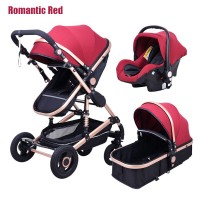 Fashion Baby Stroller 3 In 1 High Landscape Stroller Reclining Baby Carriage Foldable Light Pram Baby Bassinet Puchair Newborn