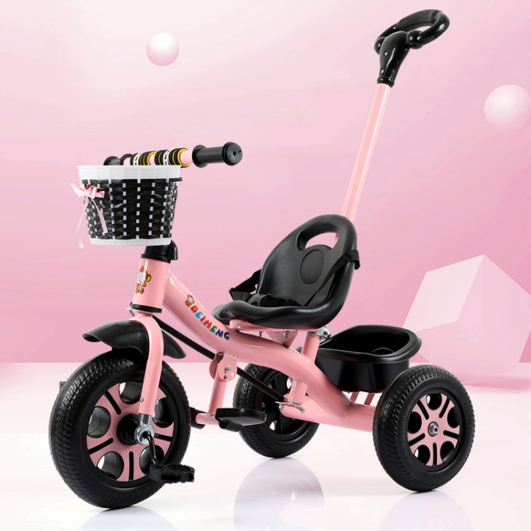 Baby Tricycle Bike Three Wheels Stroller With Storage Basket Baby Bicycle Ride On Bikes With Handle For 1-5 years old