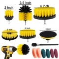 Electric Drill Brush Kit All Purpose Cleaner Auto Tires Cleaning Tools for Tile Bathroom Kitchen Round Plastic Scrubber Brushes