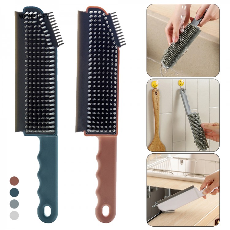 3 In 1 Silicone  Gap Cleaning  Kitchen Decontamination Brush  Cleaning Brush Glass Scraping Dead Spot Floor Brush Cleaning Tool