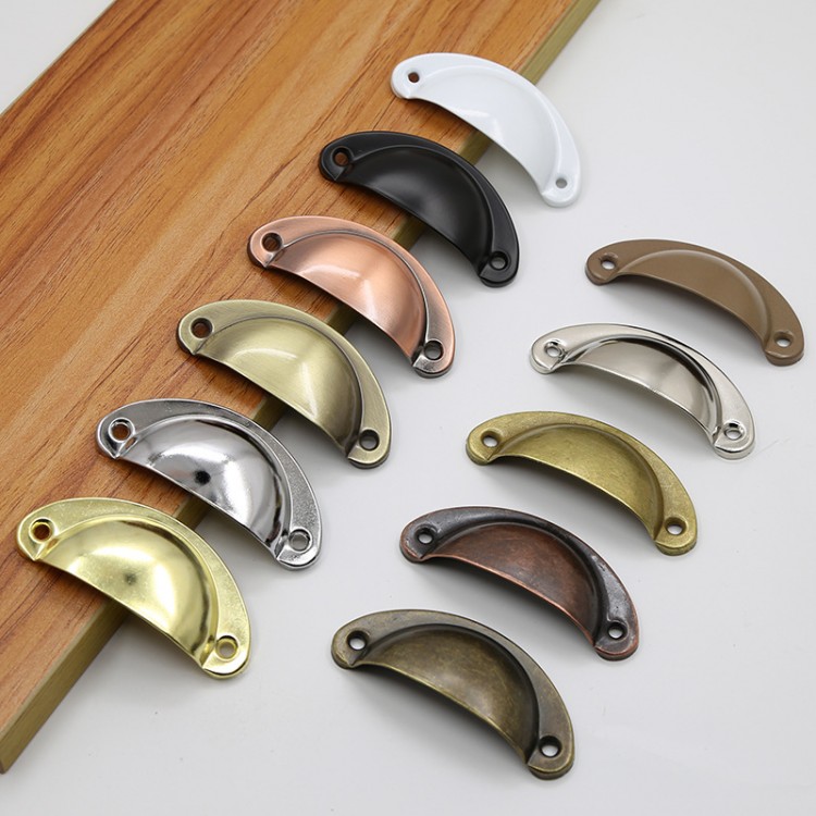 12PCS Retro Metal Kitchen Drawer Cabinet Door Handle and Furniture Knobs Handware Cupboard Antique Brass Shell Pull Handles