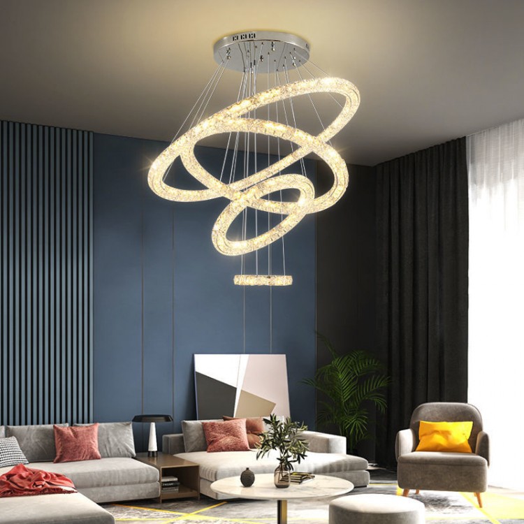Crystal ring LED chandeliers Villa / apartment / hotel / restaurant / club / cafe / clothing store Pendant Lights