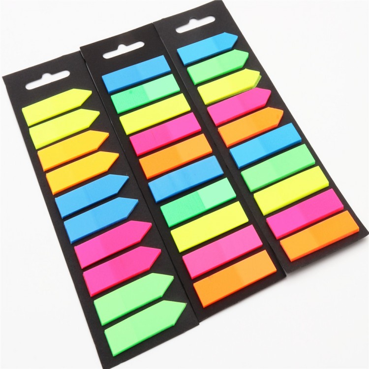 200 sheets Fluorescence Self Adhesive Memo Pad Sticky Notes Bookmark Marker Memo Sticker Paper Student office Supplies