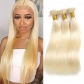 28 30 40 Inch 613 Blonde Brazilian Human Hair Bundles Weave Honey Blonde Glueless Long Straight Weave Weft Remy Hair Extensions
