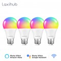 Laxihub Smart Light Bulb Tuya Wifi Bulb RGB Color Changing LED Light E14 C37 110V 220V APP Compatible Alexa Google Home 4pcs