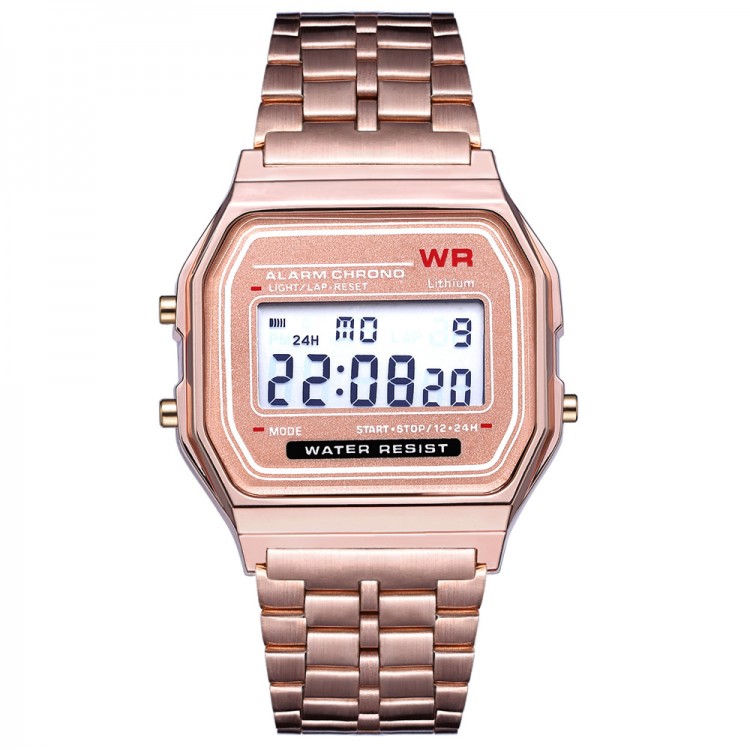 Rose Gold Silver Watches Men Women Electronic Digital Display Retro Style Clock Men&#39;s Relogio Masculin Reloj Hombre homme