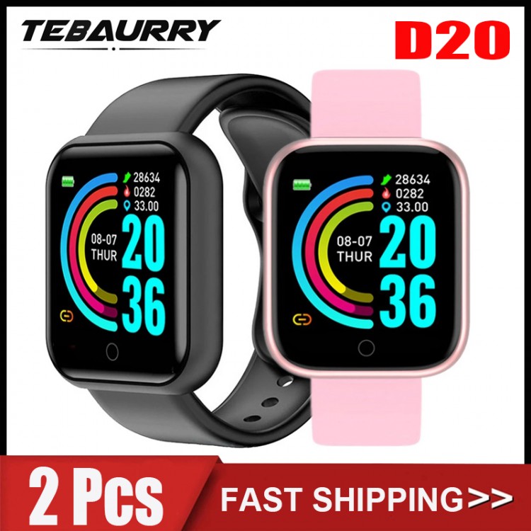 D20 Smart Watch Men Fitness Tracker Sports Smartwatch Y68 Heart Rate Monitor Bluetooth Wristwatch for Women IOS Android