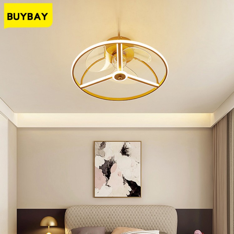 Modern Minimalist LED Ceiling Fan Lamp Dining Room Bedroom Living Room Round Fan Light APP Remote Control
