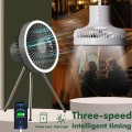 Multifunctional Portable Mini Fan Rechargeable 10000mAh Fan Outdoor Camping Ceiling Fan with Led Night Light Timing Desktop Fan