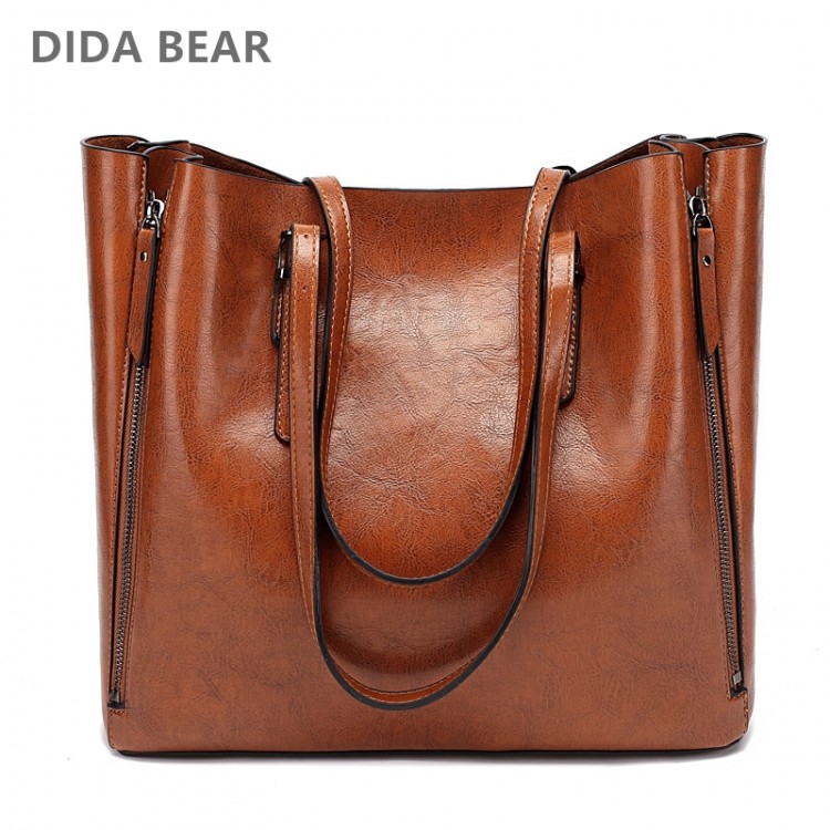 DIDA BEAR New Fashion Luxury Handbag Women Large Tote Bag Female Bucket Shoulder Bags Lady Leather Messenger Bag Shopping Bag