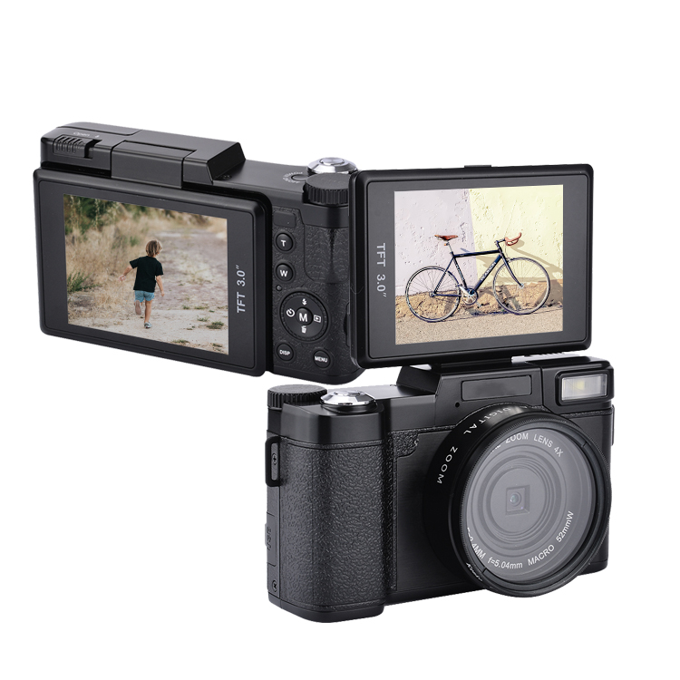 2.7K Vlogging Camera FHD 30MP Compact Camera Flip Screen Digital Camera Camcorder