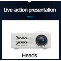 814 Mini Portable Projector USB Home Media Player 1080p HD Resolution Support LED Light Projector Built-in Speaker