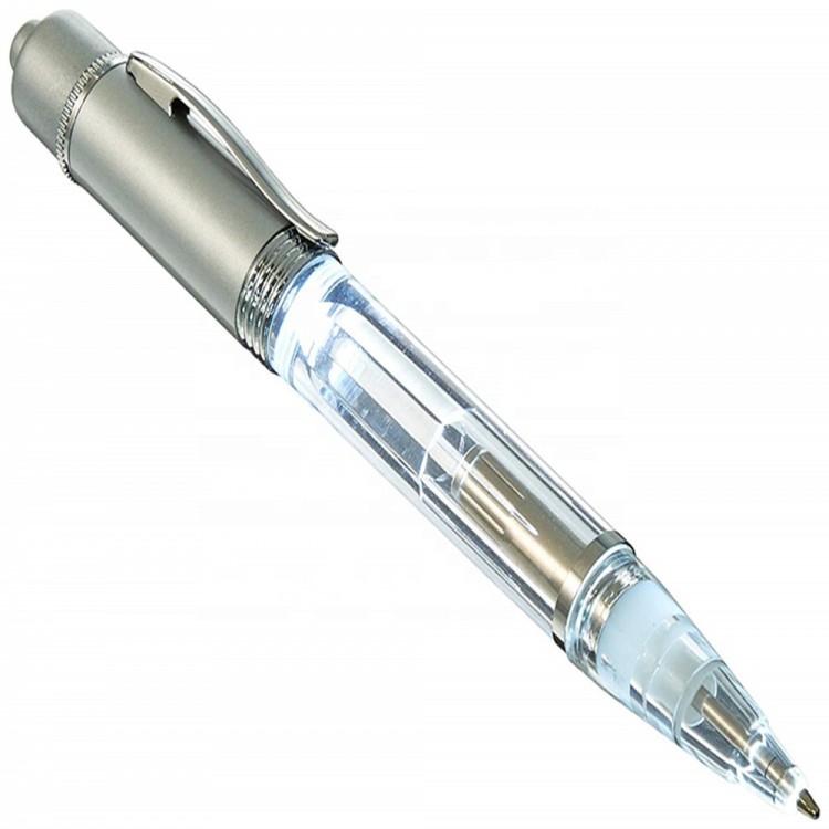 Metal Economic Versatile Led Light Pen Penlight for Nighttime Writing Black Ink Red White Blue Green Color Light Handy Pens