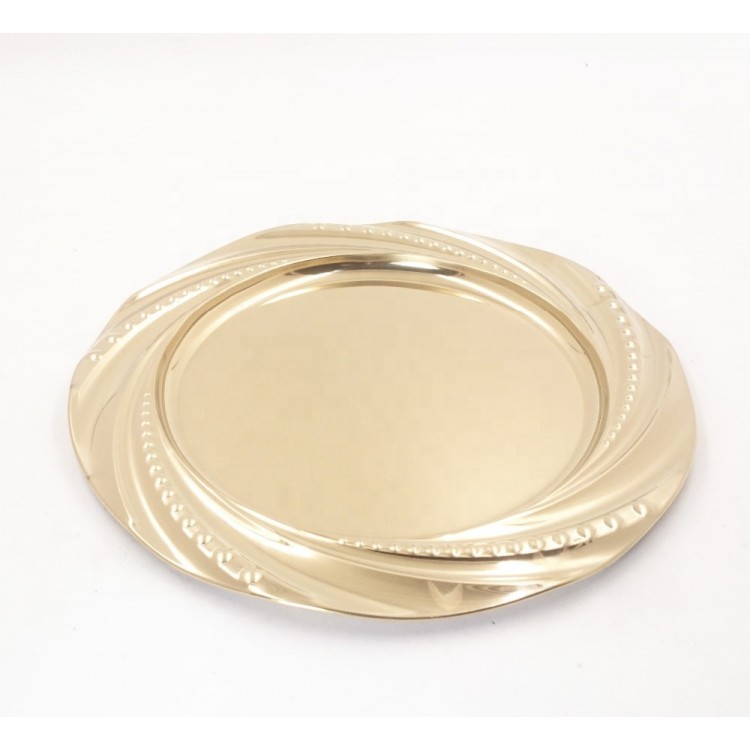 Best Quality Stainless Steel Round Gold Mirror Polishing Charger Plates Silver Wedding | LILY-YIWU