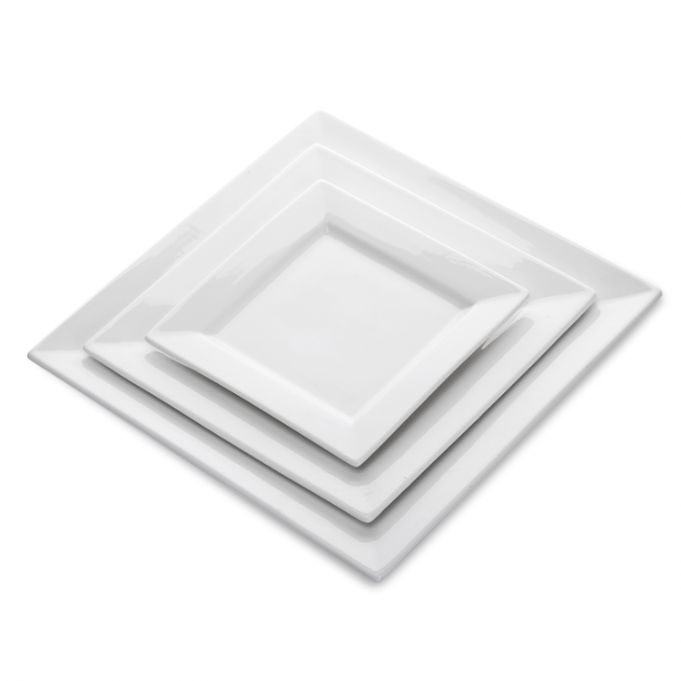 Restaurant White design Rectangle Porcelain Flat Shape Dish Plate, Hotel Luxury Good Quality | TWO EIGHT