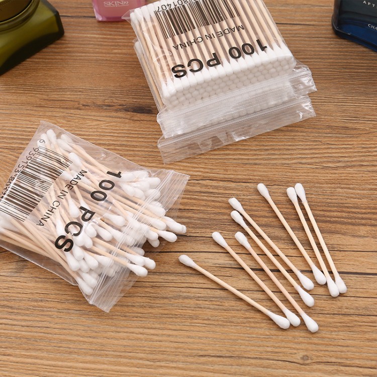 Disposable Daily Use Plastic Bamboo Wood Paper Stick Cotton Ear Buds Q Tips Cotton Swabs
